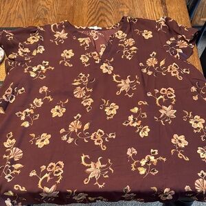 Maurices Brown Floral Blouse